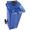 2Work Wheelie Bin 120 Litre with Bottle Bank and Lock Blue