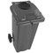 2Work Wheelie Bin 140 Litre with Bottle Bank and Lock Grey
