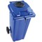 2Work Wheelie Bin 360 Litre with Bottle Bank and Lock Blue