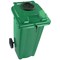 2Work Wheelie Bin 360 Litre with Bottle Bank and Lock Green