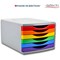 Deflecto 180mm Drawer Tower Unit 6 x 30mm Rainbow Colours -