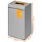 Durable Durasort Plastic Recycables Collector, 55 Litres, Grey/Yellow