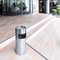 Durable Round Metal Waste Bin with Sand Ashtray, 17 Litre Bin/2 Litre Ashtray, Silver