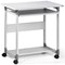 Durable System Adjustable Mobile PC Workstation Trolley, 750mm Wide, Grey