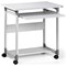 Durable System Adjustable Mobile PC Workstation Trolley, 750mm Wide, Grey