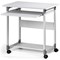 Durable System Adjustable Mobile PC Workstation Trolley, 750mm Wide, Grey