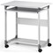 Durable System Adjustable Mobile PC Workstation Trolley, 750mm Wide, Grey