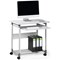 Durable System Adjustable Mobile PC Workstation Trolley, 750mm Wide, Grey
