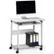 Durable System Adjustable Mobile PC Workstation Trolley, 750mm Wide, Grey