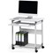 Durable System Adjustable Mobile PC Workstation Trolley, 750mm Wide, Grey