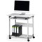 Durable System Adjustable Mobile PC Workstation Trolley, 750mm Wide, Grey