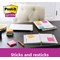 Post-it Super Sticky Notes, 76 x 76mm, Carnival, Pack of 6 x 90