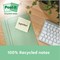 Post-it Super Sticky Recycled Notes Value Pack, 76 x 76mm, Yellow, Pack of 18 x 70 Notes