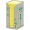 Post-it Note Recycled Tower Pack, 76 x 76mm, Yellow, Pack of 16 x 100 Notes