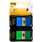 Post-it Index Tabs Dispenser with Blue and Green Tabs, 25 x 43mm, Pack of 2(100 Flags in total)