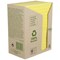 Post-it Recycled Notes, 76x127mm, 100 Sheets, Canary Yellow, Pack of 16