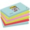 Post-It Super Sticky Notes, 76x127mm, Miami Assorted, Pack of 6 x 90 Notes