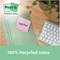 Post-it Recycled Notes, 76 x 76mm, Pastel, Pack of 16 x 100 Notes