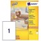 Avery White Multifunctional Labels, 1 per Sheet, A4, 210x297mm, White, 3478, 100 Labels