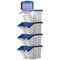 Storage Container Bin, 50 Litre, White & Blue Lid, Pack of 4