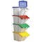 Storage Container Bin, 50 Litre, Assorted Lids, Pack of 4