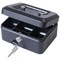 Cash Box with Lock & 2 Keys Removable Coin Tray 6 Inch W152xD115xH70mm Black
