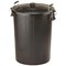 Strata Refuse Bin With Lid & Metal Clip Handles, 80 Litre, Black
