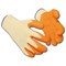 Latex Polyester Gloves, Large, Orange, 12 Pairs
