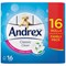 Andrex Classic Toilet Rolls, White, 2-Ply, 200 Sheets per Roll, 1 Pack of 16 Rolls