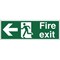 Stewart Superior Fire Exit Sign Man and Arrow Left W450xH150mm Self-adhesive Vinyl