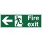 Stewart Superior Fire Exit Sign Man and Arrow Left W450xH150mm Self-adhesive Vinyl