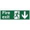 Stewart Superior Fire Exit Sign Man and Arrow Down W450xH150mm Self-adhesive Vinyl