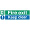 Stewart Superior Fire Exit Sign Keep Clear W600xH200mm Self-adhesive Vinyl