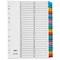 Concord Index Dividers, 1-50, Multicoloured Mylar Tabs, A4, White