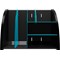 Exacompta NeoDeco Desktop Organiser 282x356x282mm Black/Duck Blue (Each) -
