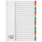 5 Star Index Dividers, 1-20, Multicoloured Mylar Tabs, A4, White