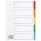 5 Star Index Dividers, 5-Part, Multicoloured Mylar Tabs, A4, White