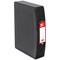 5 Star Plastic Box File, Twin Clip Lock, 70mm Spine, Foolscap, Black