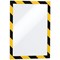 Durable Duraframe Adhesive Magnetic Hazard Frame, A4, Yellow & Black, Pack of 2