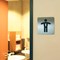 Durable Stainless Steel Adhesive Men's WC Symbol Square Bathroom Toilet Sign, 150x150mm, Black on Silver