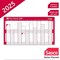 Sasco 2025 Compact Year Wall Planner 610W x 405mmH Portrait With Wet Wipe Pen & Sticker Pack Unmounted -