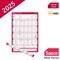 Sasco 2025 Compact Year Wall Planner 610W x 405mmH Portrait With Wet Wipe Pen & Sticker Pack Unmounted -
