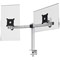 Durable Monitor Mount Pro Deskclamped Dual Monitor Arm, Adjustable Height and Tilt, Silver Durable Monitor Mount Pro Deskclamped Dual Monitor Arm, Adjustable Height and Tilt, Silver