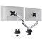 Durable Select Plus Deskclamped Dual Monitor Arm, Adjustable Height and Tilt, Silver