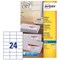 Avery Quick DRY Inkjet Addressing Labels, 24 per Sheet, 63.5x33.9mm, White, J8159-25, 600 Labels