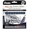 Pentel Pointliner Pigment Pens, Assorted Sizes, Assorted Colours, Pack of 14