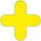Beaverswood Warehouse Plus Symbol Floor Signal Markers, PVC With Adhesive Backing, H300mmxW300mm, Yellow, Pack of 10