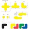 Beaverswood Warehouse T-Shape Floor Signal Markers, PVC With Adhesive Backing, H200mmxW300mm, Yellow, Pack of 10