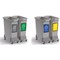 Durable Durabin Simpler Recycling Bin Bundle - Includes 4x Grey Bins, 4x Coloured Lids, 4x A5 Duraframe, 4x Trolleys & 1x Roll of Free Liners