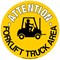 Beaverswood Graphic Forklift Truck Area Floor Sign, PVC Film and Strong Self-Adhesive, 430mm Diameter